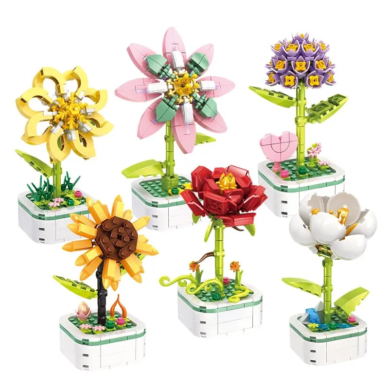 woma-flower-plants-19069-fleurs-en-pot-jeu-de-construction-6-plantes image 1