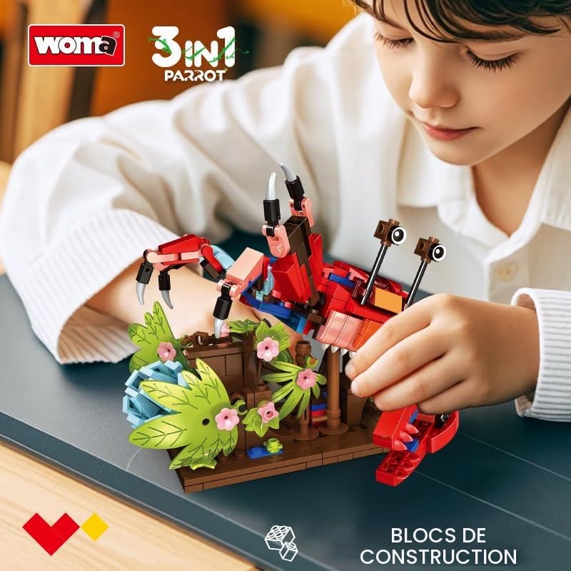 woma-animals-dinosaur-19064-perroquet-jeu-de-construction-539-pi-ces-3-en-1 image 5